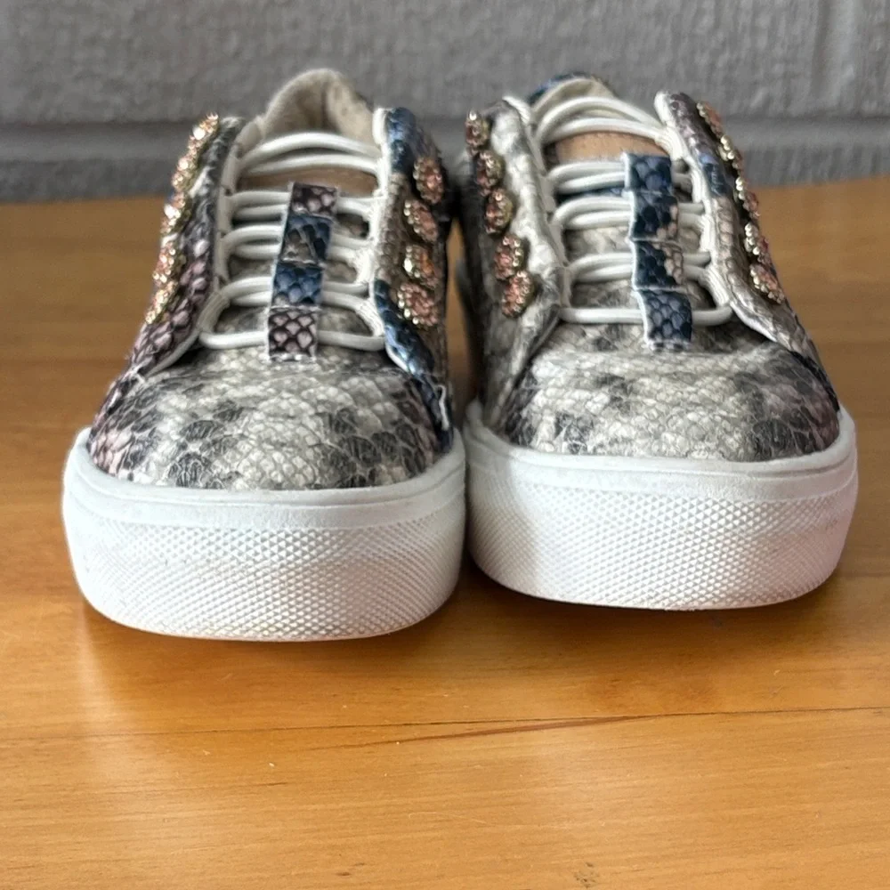 Kurt Geiger London Mini Liviah Leather Snakeskin Sneakers Toddler Size 12M EU 30